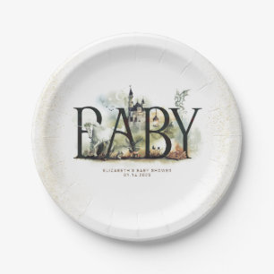 Fairytale Fantasy Creatures Baby shower Papieren Bordje