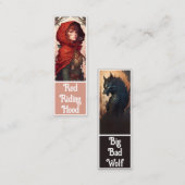 Fairytale Fantasy Red Riding Hood en Wolf Bladwijz Mini Visitekaartje (Voorkant / Achterkant)