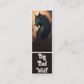 Fairytale Fantasy Red Riding Hood en Wolf Bladwijz Mini Visitekaartje (Achterkant)