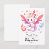 Fairytale Fiery Dragon Baby shower Bedankkaart (Voorkant / Achterkant)