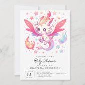 Fairytale Fiery Dragon Baby shower Kaart (Voorkant)