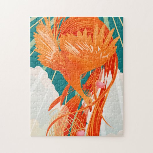 Fairytale Firebird Golden Cage Illustration Legpuzzel (Verticaal)