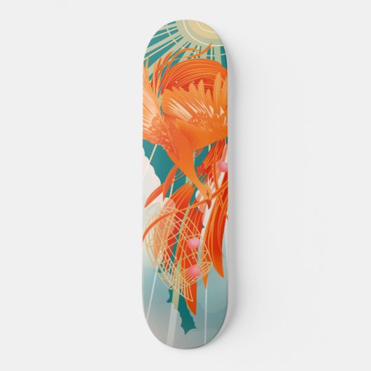 Fairytale Firebird Golden Cage Illustration Persoonlijk Skateboard (Voorkant)