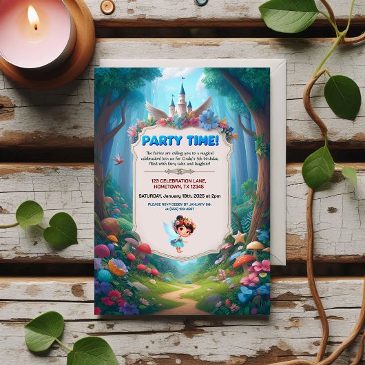 Fairytale Forest verjaardagsuitnodiging Kaart