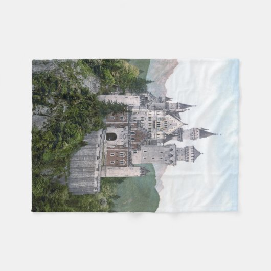 Fairytale German Castle Fleece Deken (Voorkant (Horizontaal))