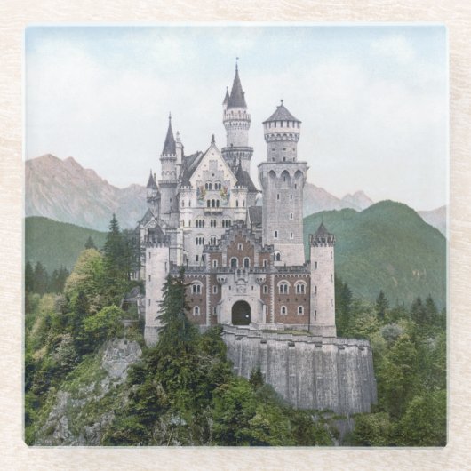 Fairytale German Castle Glazen Onderzetter (Voorkant)