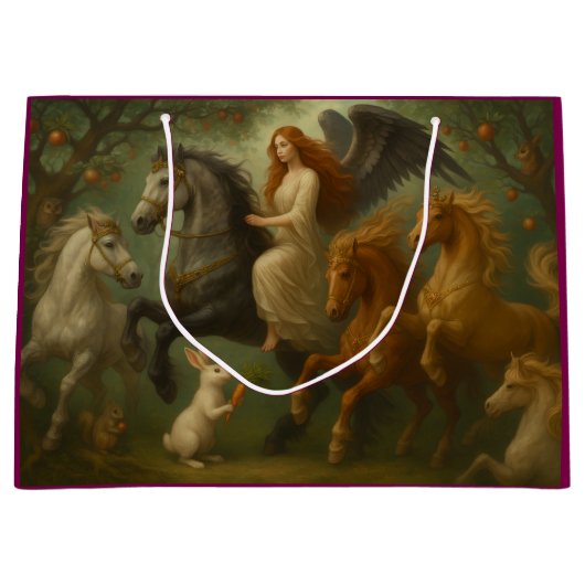 Fairytale Horses and Angel Gift Bag Groot Cadeauzakje (Voorkant)