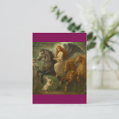 Fairytale Horses and Angel Postcard Briefkaart (Staand voorkant)