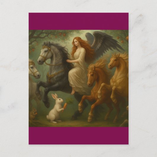 Fairytale Horses and Angel Postcard Briefkaart (Voorkant)