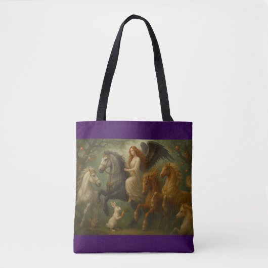 Fairytale Horses and Angel Tote Tote Bag (Voorkant)