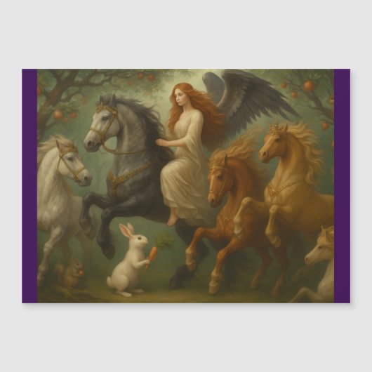 Fairytale Horses and Angels Magnetic Card (Voorkant)
