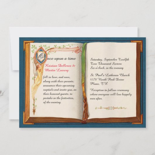 Fairytale huwelijksuitnodiging kaart (Voorkant)