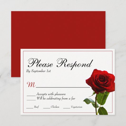 Fairytale huwelijksuitnodiging RSVP kaartje (Voorkant / Achterkant)