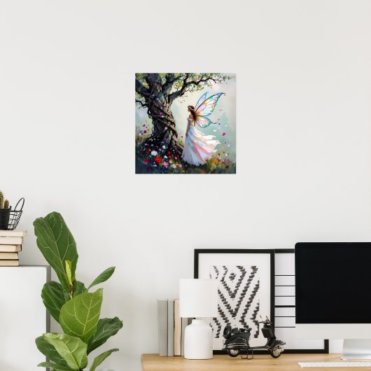 Fairytale Inspired Fairy and Whimsical Tree Poster (Thuiskantoor)