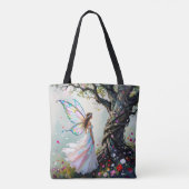 Fairytale Inspired Fairy and Whimsical Tree Tote Bag (Achterkant)