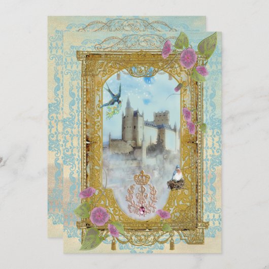 Fairytale kasteel in de nesten kaart (Voorkant / Achterkant)