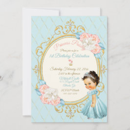 Fairytale koninklijke prinses Blush Gold Aqua Girl Kaart