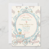 Fairytale koninklijke prinses Carriage Blush Aqua Kaart (Voorkant)