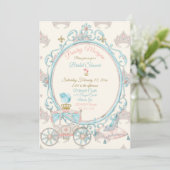 Fairytale koninklijke prinses Carriage Blush Aqua Kaart (Staand voorkant)