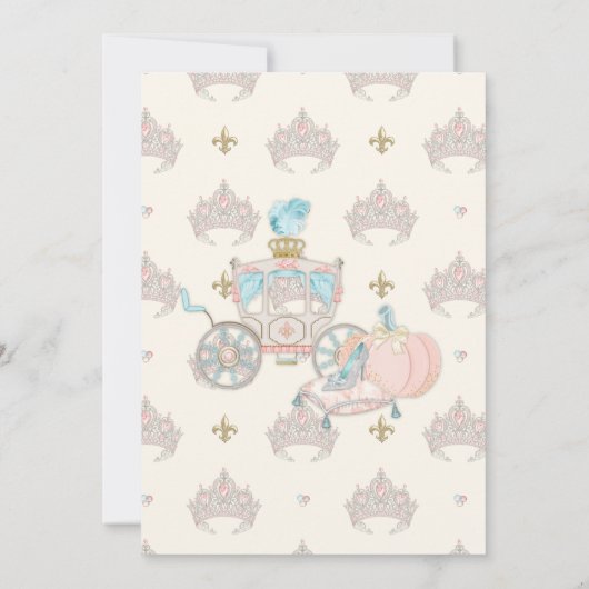 Fairytale koninklijke prinses Carriage Blush Aqua Kaart (Achterkant)