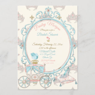 Fairytale koninklijke prinses Carriage Blush Aqua Kaart