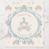 Fairytale koninklijke prinses Carriage Ivory Pink  Wijn Etiket (Enkel label)