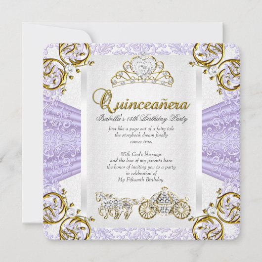 Fairytale Lavender Quinceanera 15e verjaardag 2 Kaart (Voorkant)