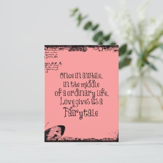  Fairytale Love Quote Briefkaart (Staand voorkant)