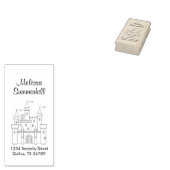 Fairytale Medieval Royal Castle Adres Rubberstempel (Gestempeld)