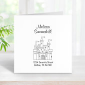 Fairytale Medieval Royal Castle Adres Rubberstempel