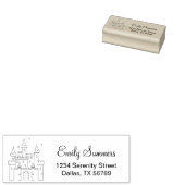 Fairytale Medieval Royal Castle Adres Rubberstempel (Gestempeld)