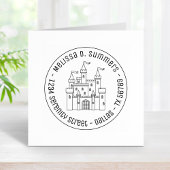 Fairytale Medieval Royal Castle Round Adres 3 Rubberstempel
