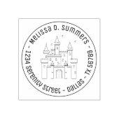 Fairytale Medieval Royal Castle Round Adres 3 Rubberstempel (Afrduk)