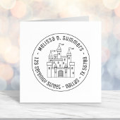 Fairytale Medieval Royal Castle Round Adres 4 Zelfinktende Stempel