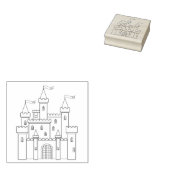 Fairytale Medieval Royal Castle Rubberstempel (Gestempeld)