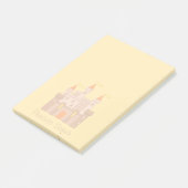 Fairytale Medieval Royal Princess Castle op geel Post-it® Notes (Schuin)