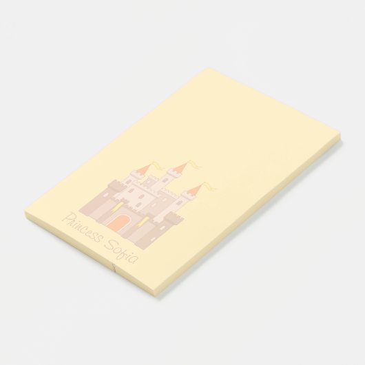 Fairytale Medieval Royal Princess Castle op geel Post-it® Notes (Schuin)