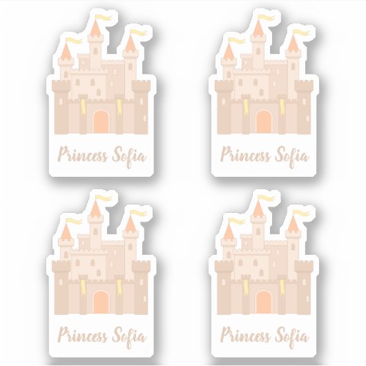 Fairytale Medieval Royal Princess Castle Set van 4 Sticker (Voorkant)