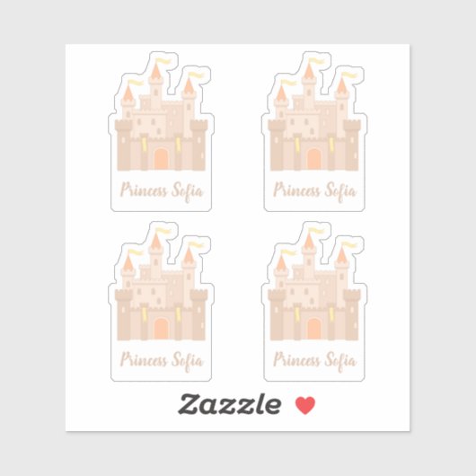 Fairytale Medieval Royal Princess Castle Set van 4 Sticker (Vel)