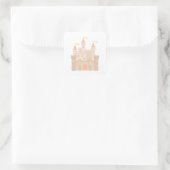 Fairytale Medieval Royal Princess Castle Vierkante Sticker (Tas)