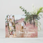 Fairytale Modern 5 Foto slaat de datum van het huw Kaart (Staand voorkant)