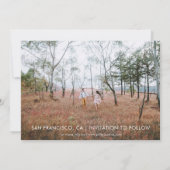 Fairytale Modern 5 Foto slaat de datum van het huw Kaart (Achterkant)