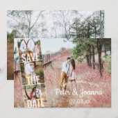 Fairytale Modern 5 Foto slaat de datum van het huw Kaart (Voorkant / Achterkant)