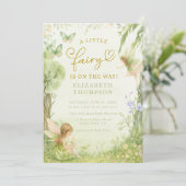 fairytale mushroom forest baby shower girl kaart (Staand voorkant)