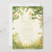 fairytale mushroom forest baby shower girl kaart (Voorkant)