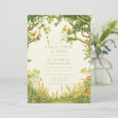 fairytale mushroom forest baby shower girl kaart (Staand voorkant)