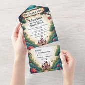 Fairytale Once Upon A Time Castle Woodland Wedding All In One Uitnodiging (Afscheurbaar)