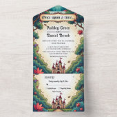 Fairytale Once Upon A Time Castle Woodland Wedding All In One Uitnodiging (Binnen)