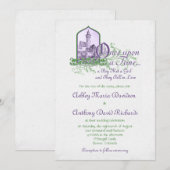 Fairytale Paarse groene kasteel, eenmaal op de bru Kaart (Voorkant / Achterkant)