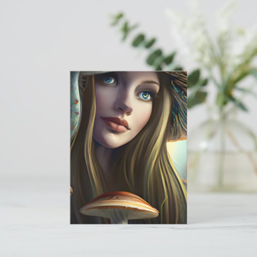 Fairytale paddenstoel briefkaart (Staand voorkant)